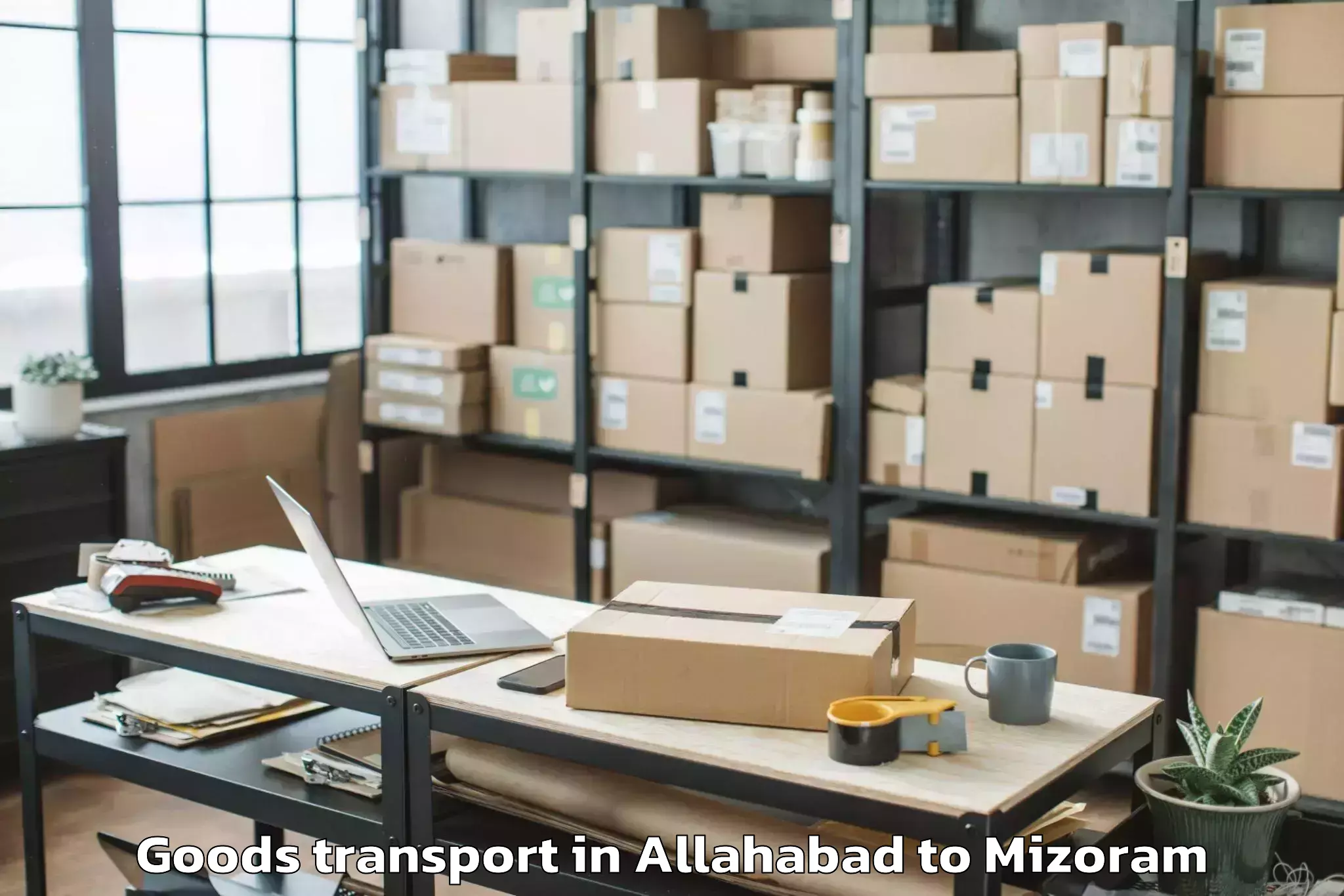 Top Allahabad to Thenzawl Goods Transport Available